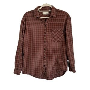 Artizia Wilfred Free plaid flannel button down shirt size S 100% Cotton